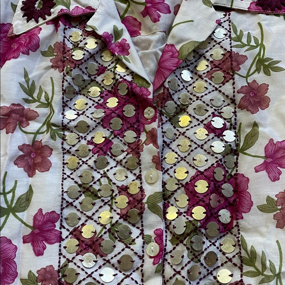 Alix Of Bohemia Stevie Camellia coin shirt! Handmade. NWT! Perfect for summer. - Picture 3 of 16